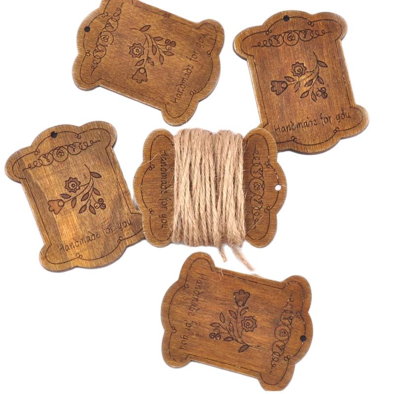 Organza Ribbon Spool - 5 Teile/los Blumenmuster Braun Holz Spulen