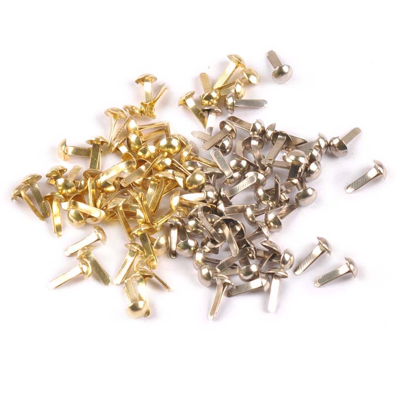 Embellishments For Scrapbooking - 100PCs gemischt Silber/goldene Runde Brad Scrapbooking