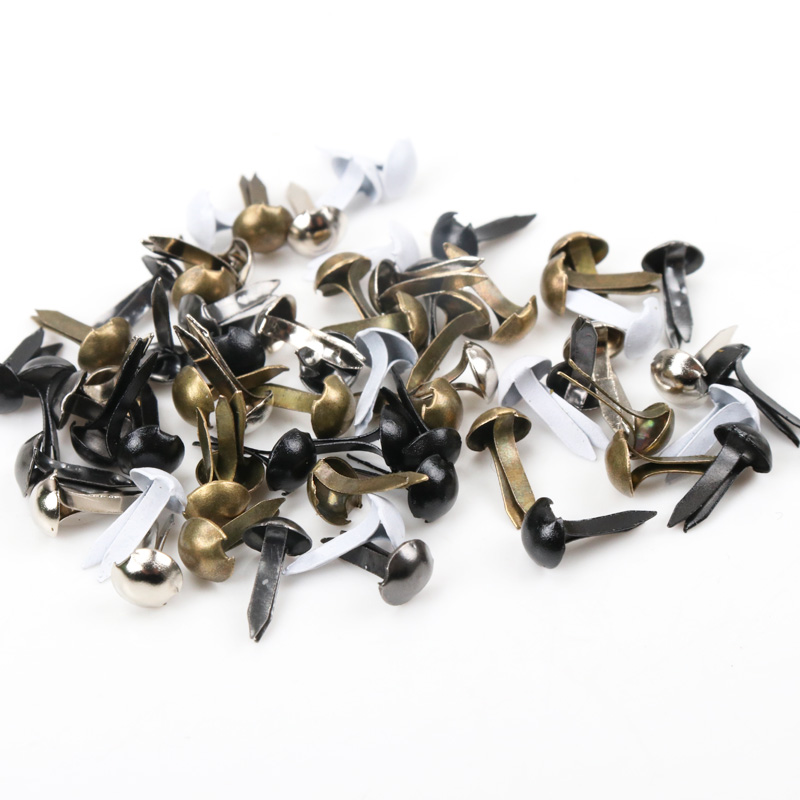 Embellishments For Scrapbooking - 100 Stück gemischte runde Metall-Brad-Nieten, Spikes,