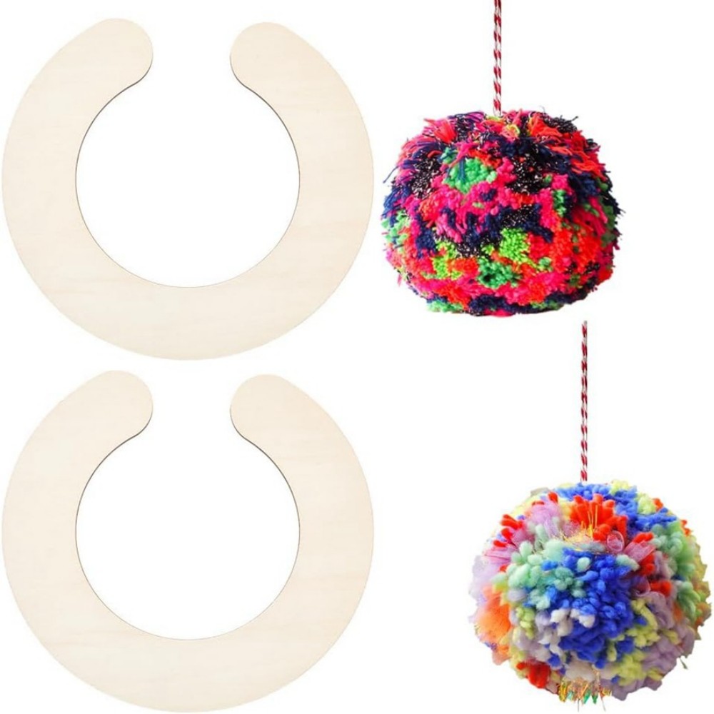 Pom Pom Maker Tool - 2-teiliges Pom-Pom-Maker-Set aus Holz – DIY-Bastelwerkzeug