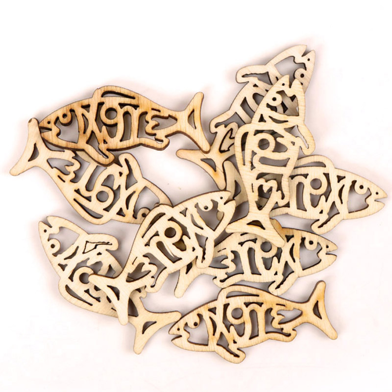 Embellishments For Scrapbooking - Holz niedlichen Fisch Form Kunst Malerei
