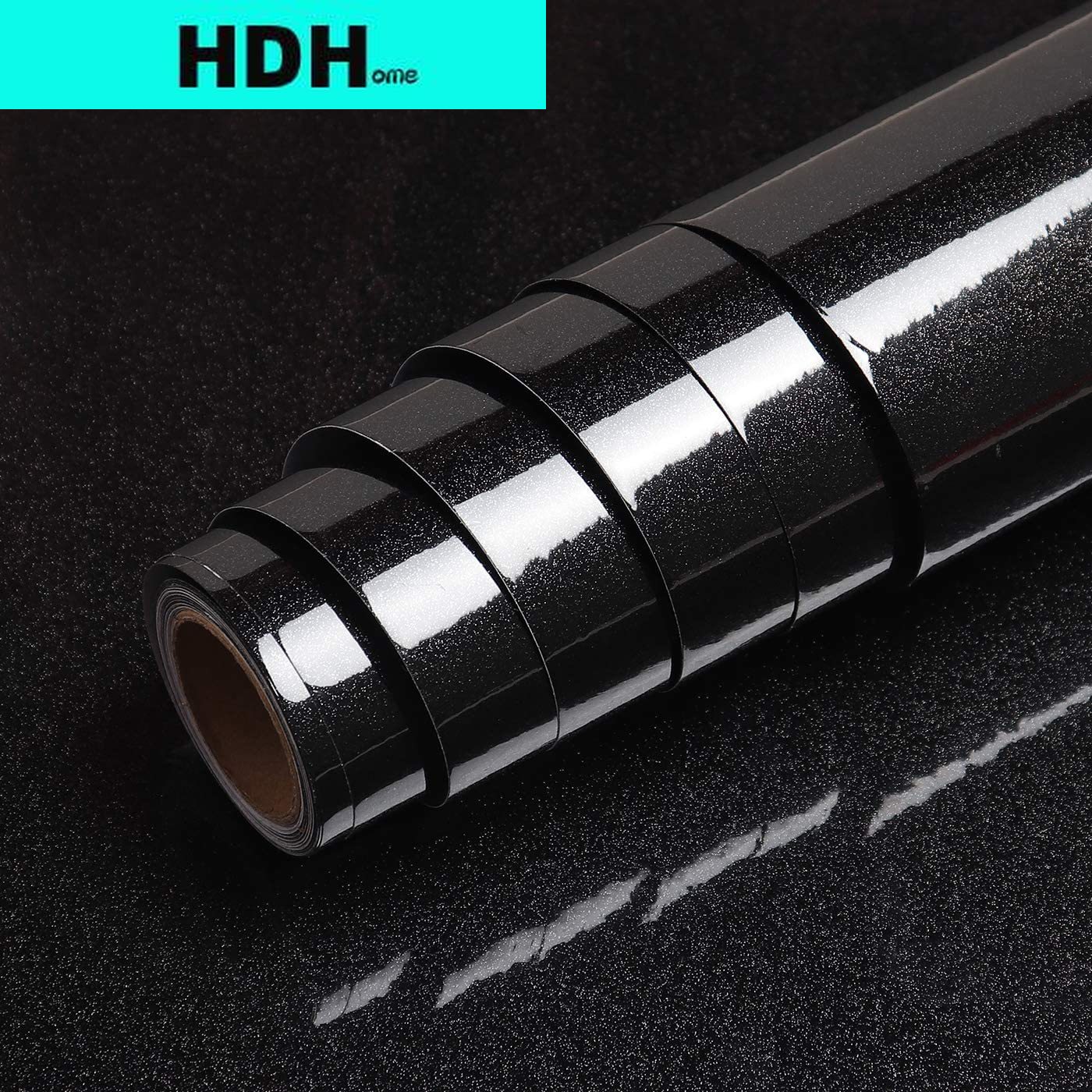 Glitter Vinyl Roll - Glitter Schwarz Kontaktieren Papier für Arbeitsplatten