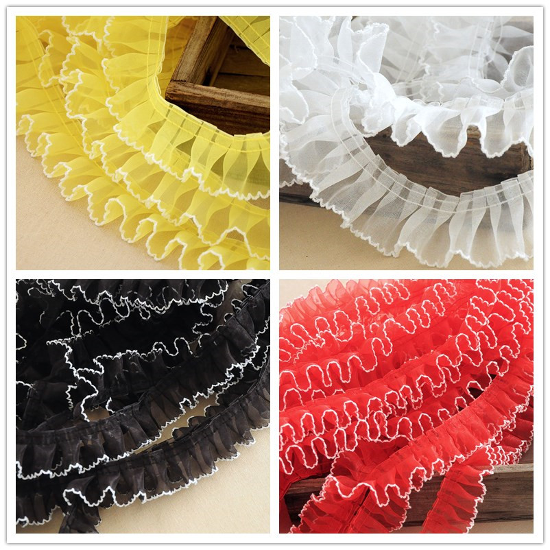 Fringe Ribbon Sewing - 4CM Breite Luxus Weiß Guipure Stickerei