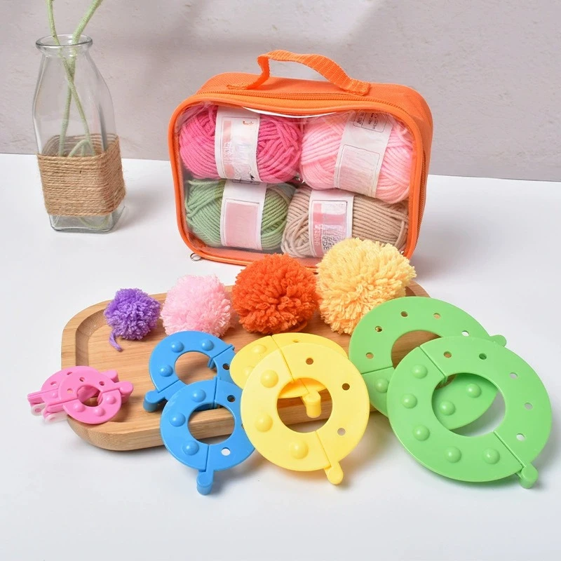 Pom Pom Maker Tool - 8PCS 4 Größen Flusen Ball Weaver