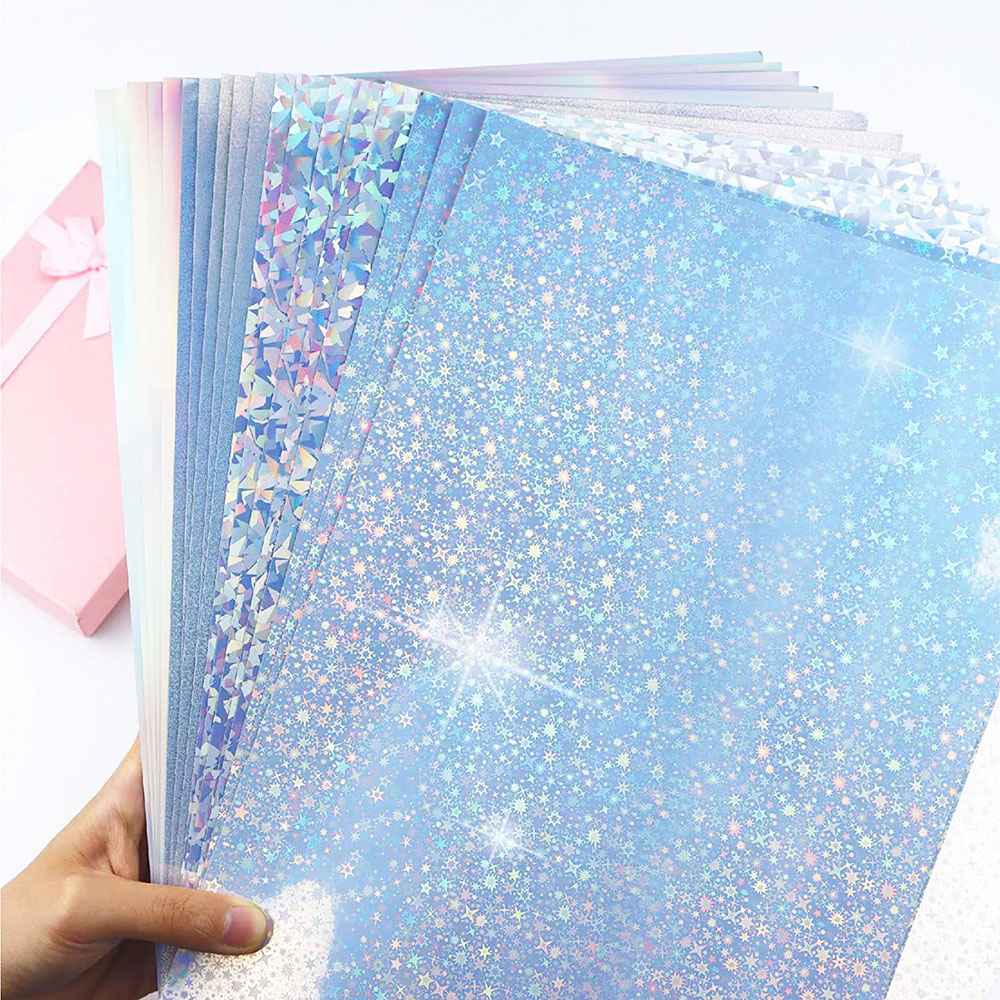 Glitter Vinyl Roll - Glitzernde selbstklebende Aufkleber, holografisch, transparent, Laminierung,