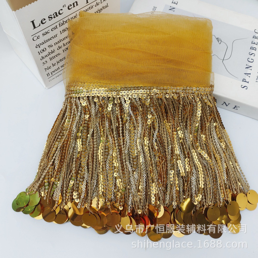 10 Yards Pailletten-Quasten-Sp – Fringe Ribbon Sewing Bewertung und Preis