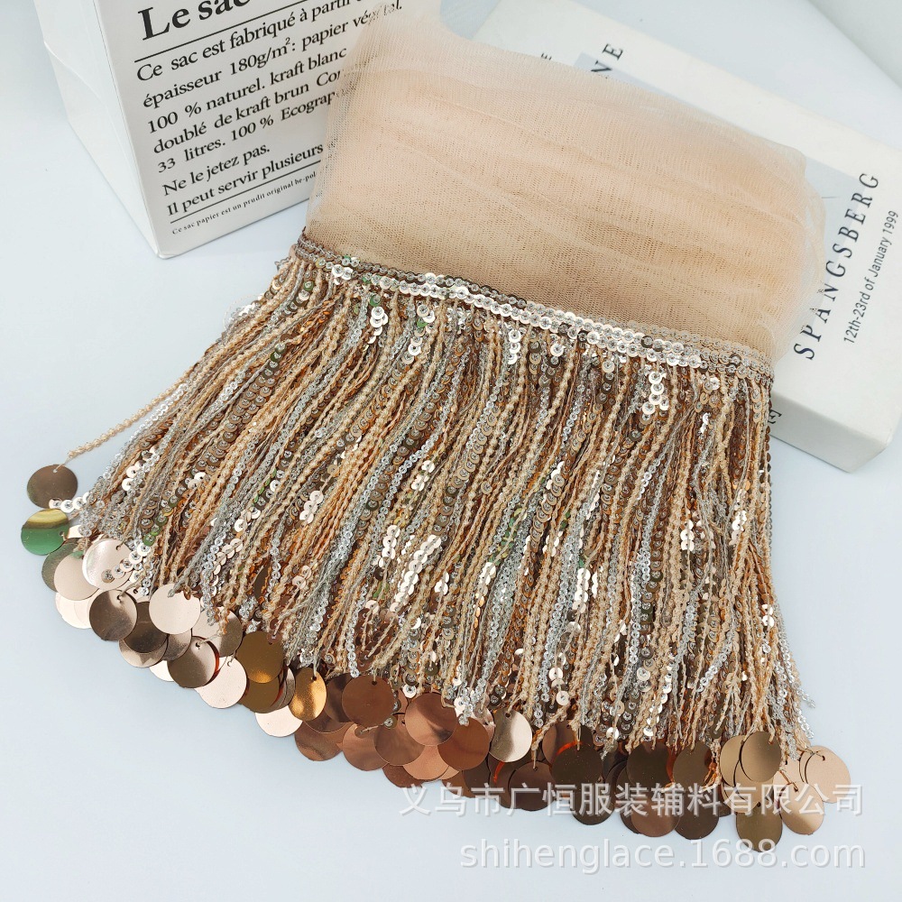 10 Yards Pailletten-Quasten-Sp – Fringe Ribbon Sewing Bewertung und Preis