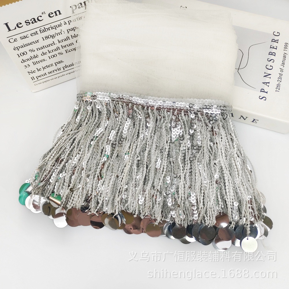 10 Yards Pailletten-Quasten-Sp – Fringe Ribbon Sewing Bewertung und Preis