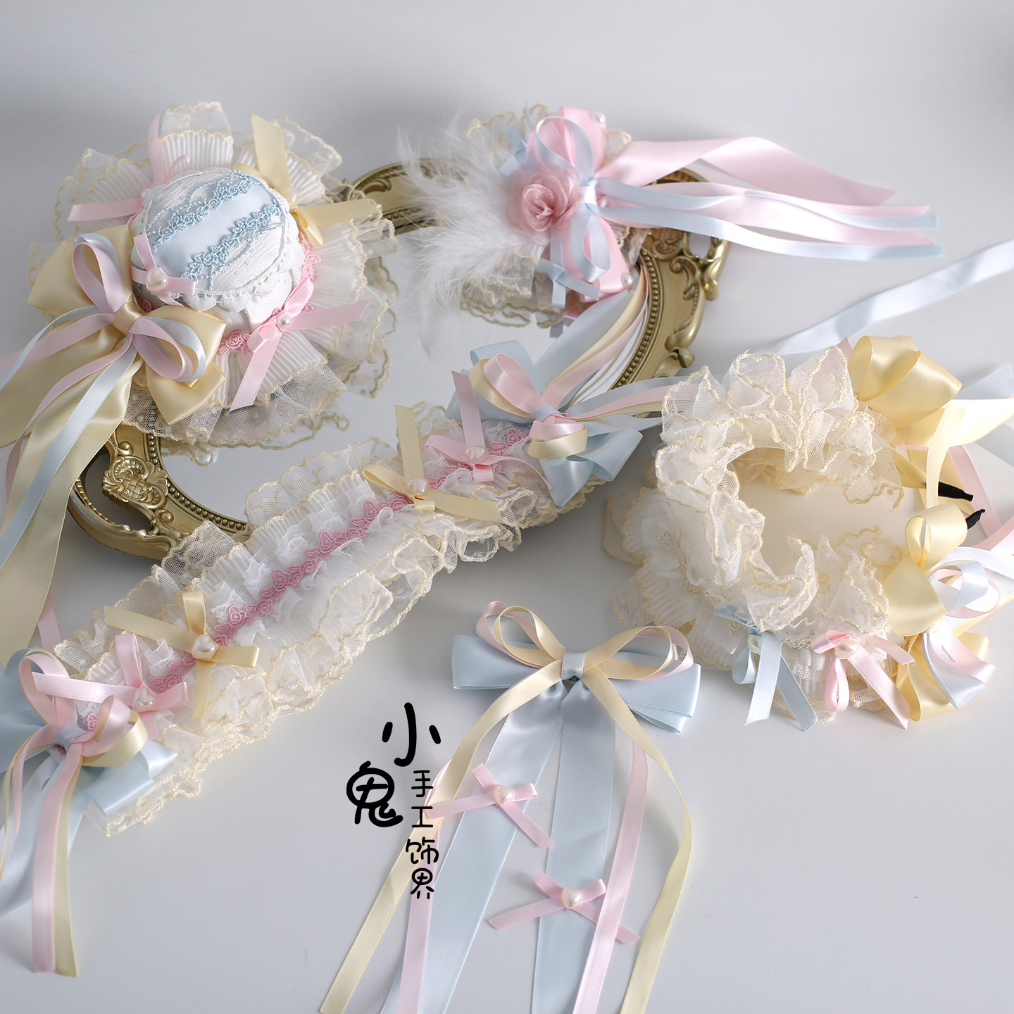 Süßer Pastell-Lolita-Mini-Hut  – Lace Ribbon Trim Bewertung und Preis