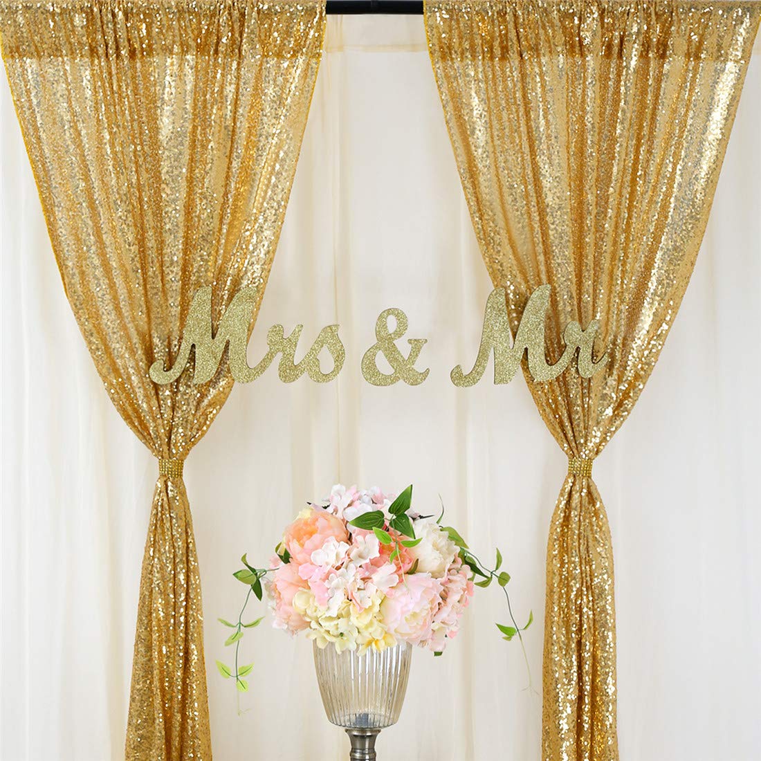 2PCS Gold Pailletten Party Hin – Sequin Fabric Panel Bewertung und Preis
