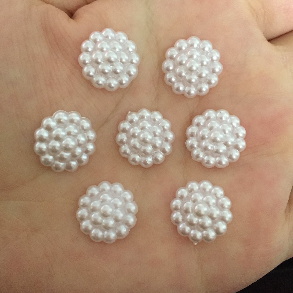 40 Stück 14 mm weiße Kunststof – Embellishments For Scrapbooking Bewertung und Preis