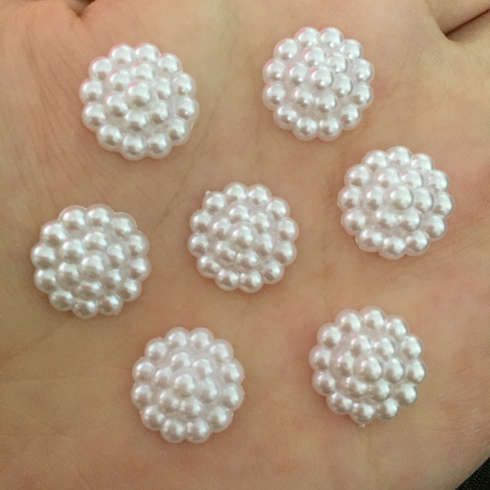40 Stück 14 mm weiße Kunststof – Embellishments For Scrapbooking Bewertung und Preis