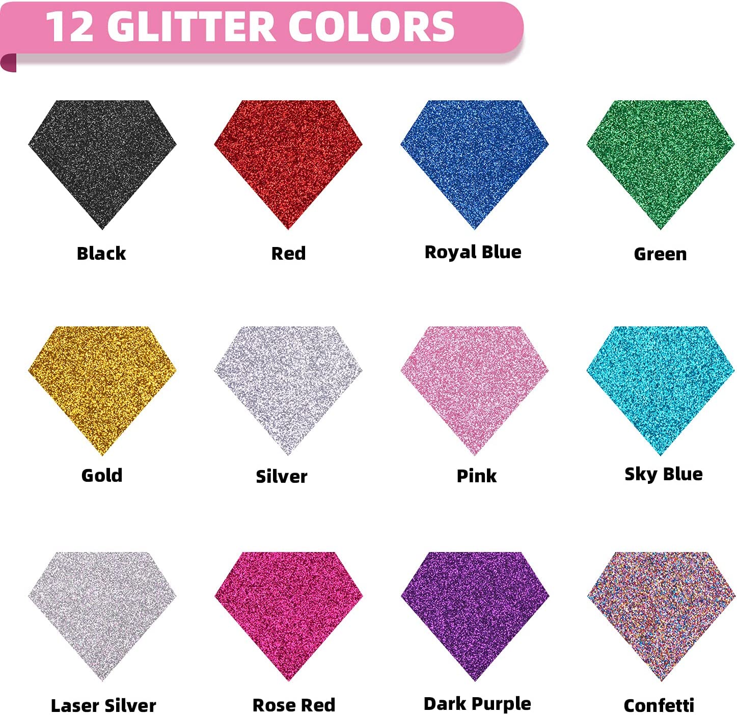 HTVRONT 12er-Pack Glitzer-HTV  – Glitter Vinyl Roll Bewertung und Preis